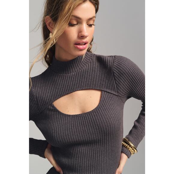 Anthropologie T.La Knit Cutout Mock Dress - New - Small - Picture 3 of 5